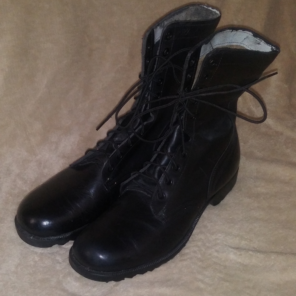 Black military style boots